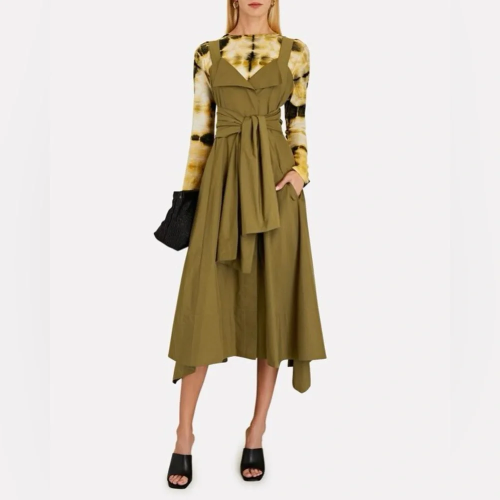 TIE WAIST POPLIN DRESS - Picture 4 of 6